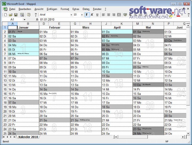 kalenderexcel  download windows  deutsch bei software