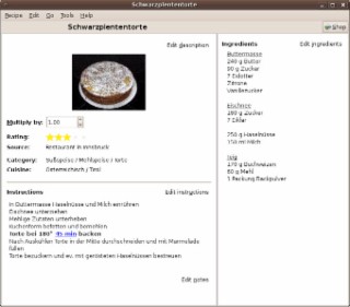 Gourmet Recipe Manager Screenshot