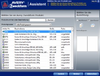 Avery Zweckform Assistent Screenshot