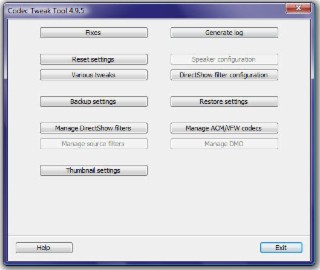 Codec Tweak Tool Screenshot