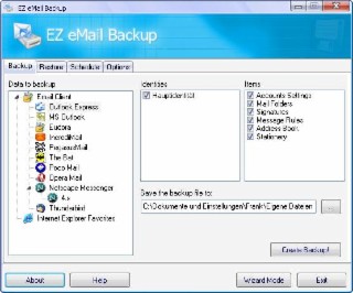 EZ eMail Backup Screenshot