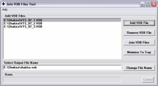 Join VOB Files Screenshot