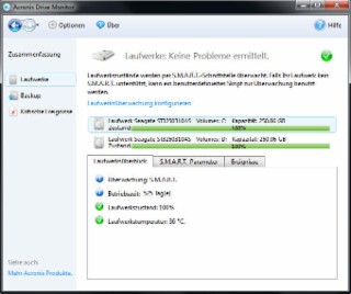 Acronis Drive Monitor Screenshot