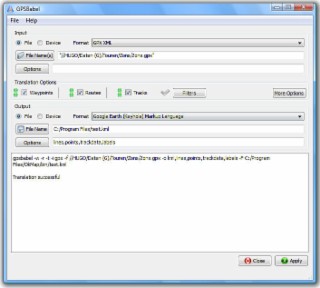 GPSBabel Screenshot