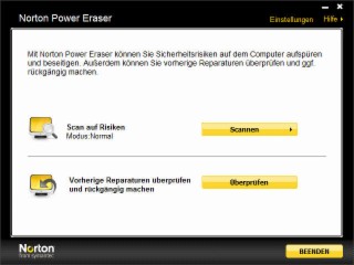 Norton Power Eraser Screenshot