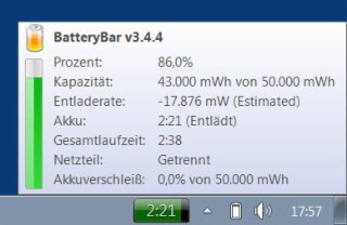 BatteryBar Screenshot