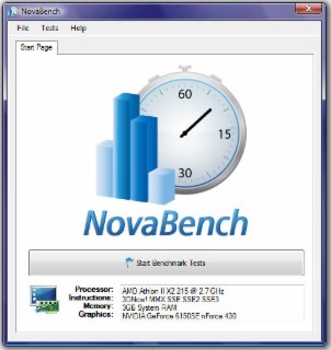 NovaBench Screenshot