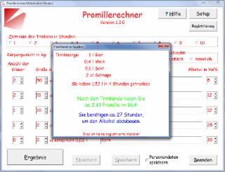 Promillerechner Screenshot