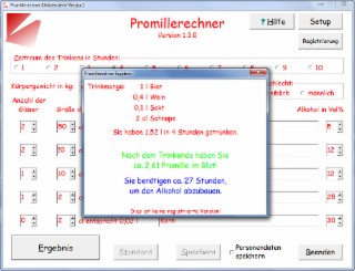 Promillerechner Screenshot