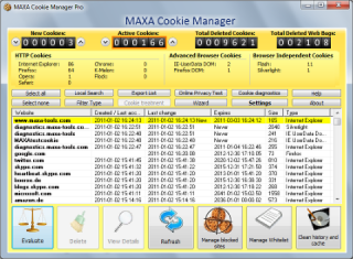 MAXA Cookie Manager Screenshot