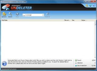 Ashampoo Undeleter Screenshot