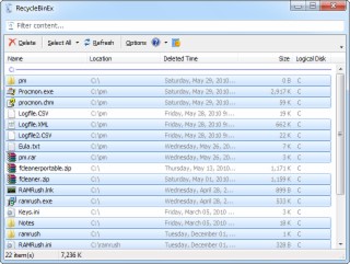 RecycleBinEx Screenshot