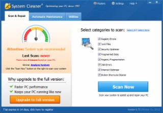 System Cleaner Screenshot