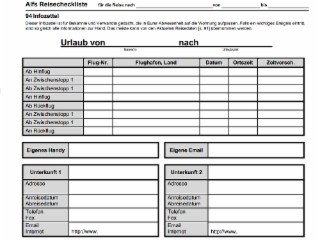 Alfs Reise-Checkliste Screenshot