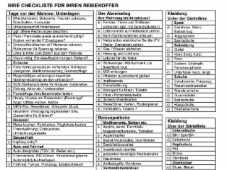 Reisekoffer Checkliste Screenshot