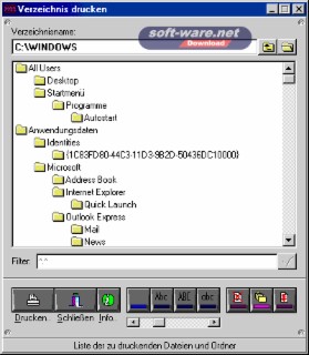 Verzeichnisdrucker Screenshot