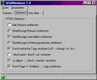 WebMinimizer Screenshot