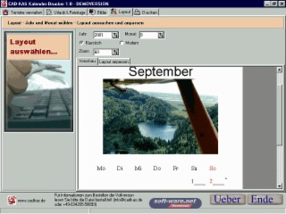 Kalender-Drucker Screenshot