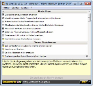 XP-AntiSpy Screenshot