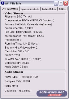 AVI File Info Screenshot