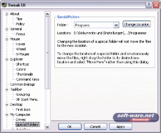 Tweak UI XP Screenshot