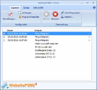 WebsitePing Screenshot