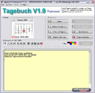 Tagebuch Screenshot