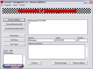 F-1 Management Screenshot