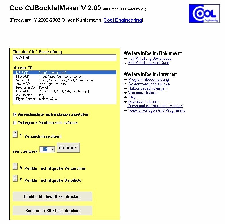 CD Booklet Maker Screenshot