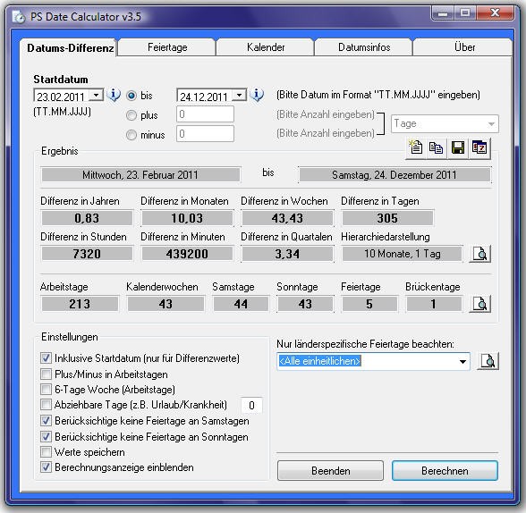 PS Date Calculator 3.5