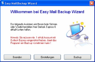 Mail Backup Screenshot