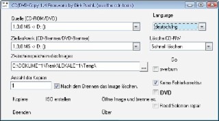 CDDVD Copy Screenshot