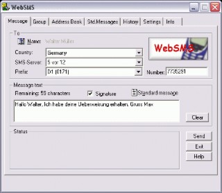 WebSMS Screenshot