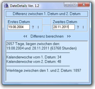 DateDetails Screenshot