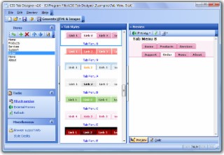 CSS Tab Designer Screenshot