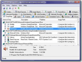 Autoruns Screenshot