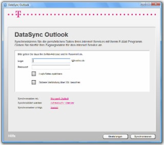 T-Online DataSync Screenshot