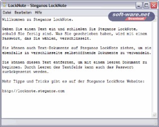 Steganos LockNote Screenshot