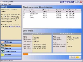 DriveImage XML Screenshot