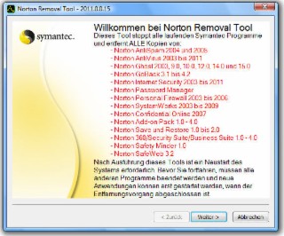 Norton Removal Screenshot