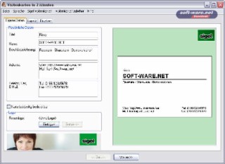 Visitenkarten Screenshot