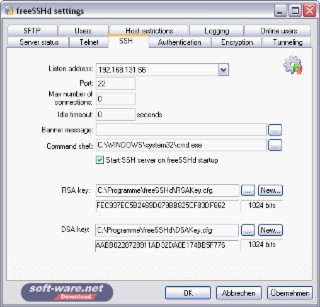 freeSSHd Screenshot