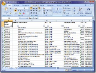 Bankleitzahlen Screenshot