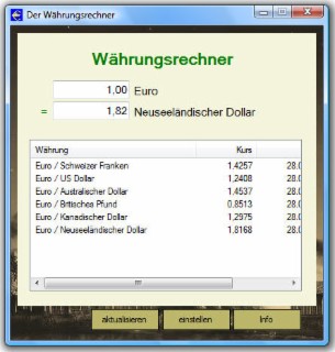 Währungsrechner Screenshot